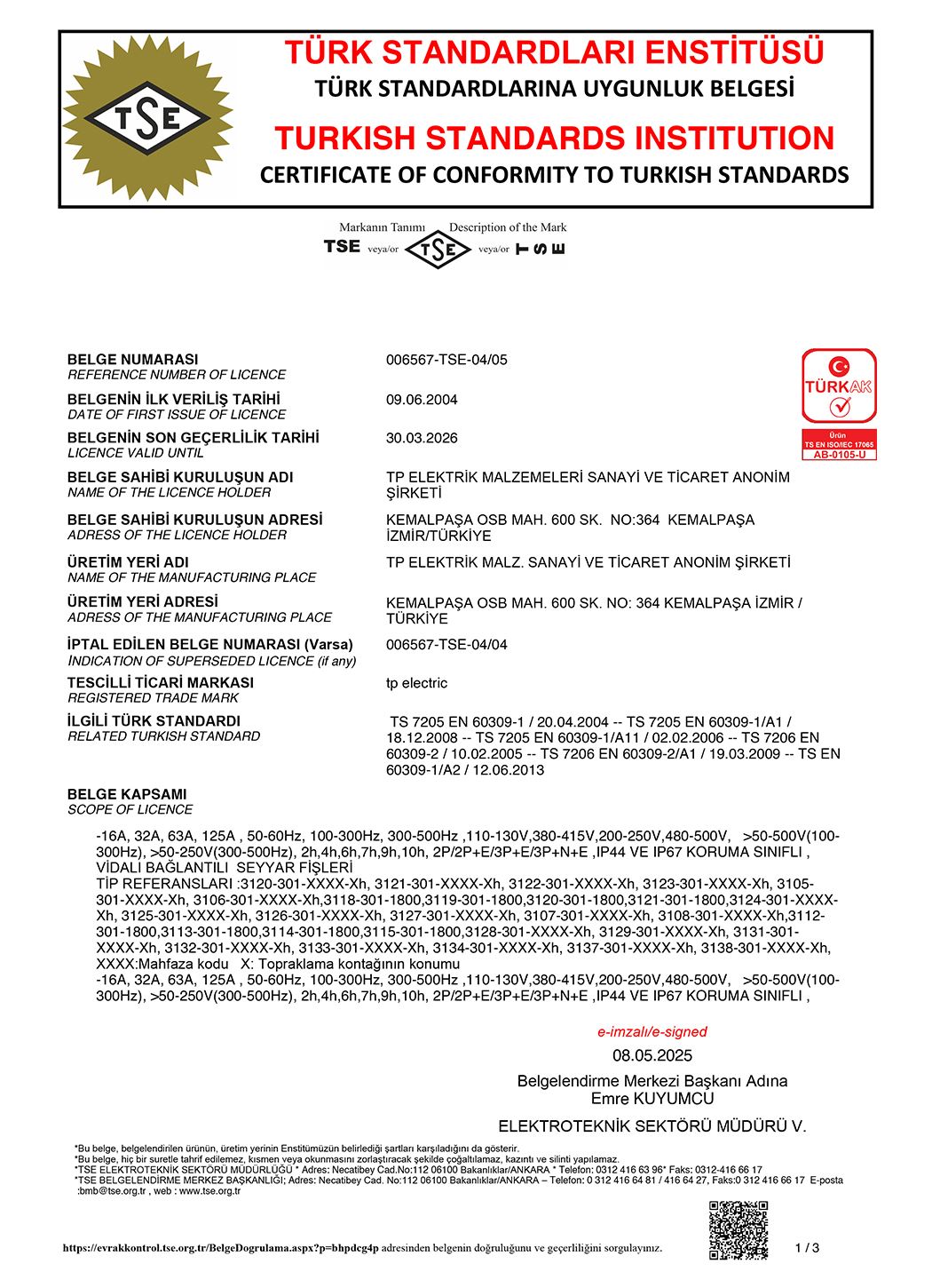 TSE - CEE Norm Plugs And Sockets