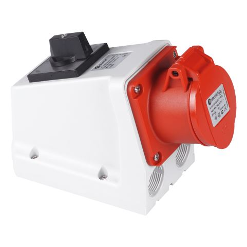 4x32A Combi Wall Mount Socket With Switch